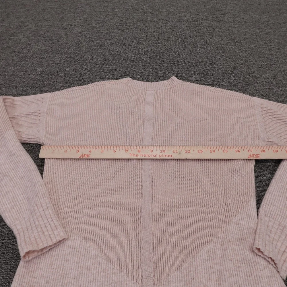 Lululemon Sweater Womens 6 Pink Cashmere Blend Ribbed Crewneck Tunic Pockets